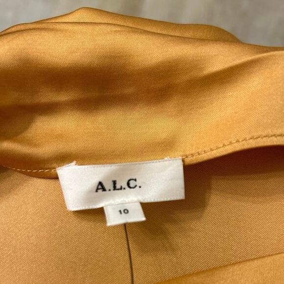 A.L.C NWT Jaime Ruched One Shoulder Top in Tawny/Gold Size 10 - Picture 9 of 14